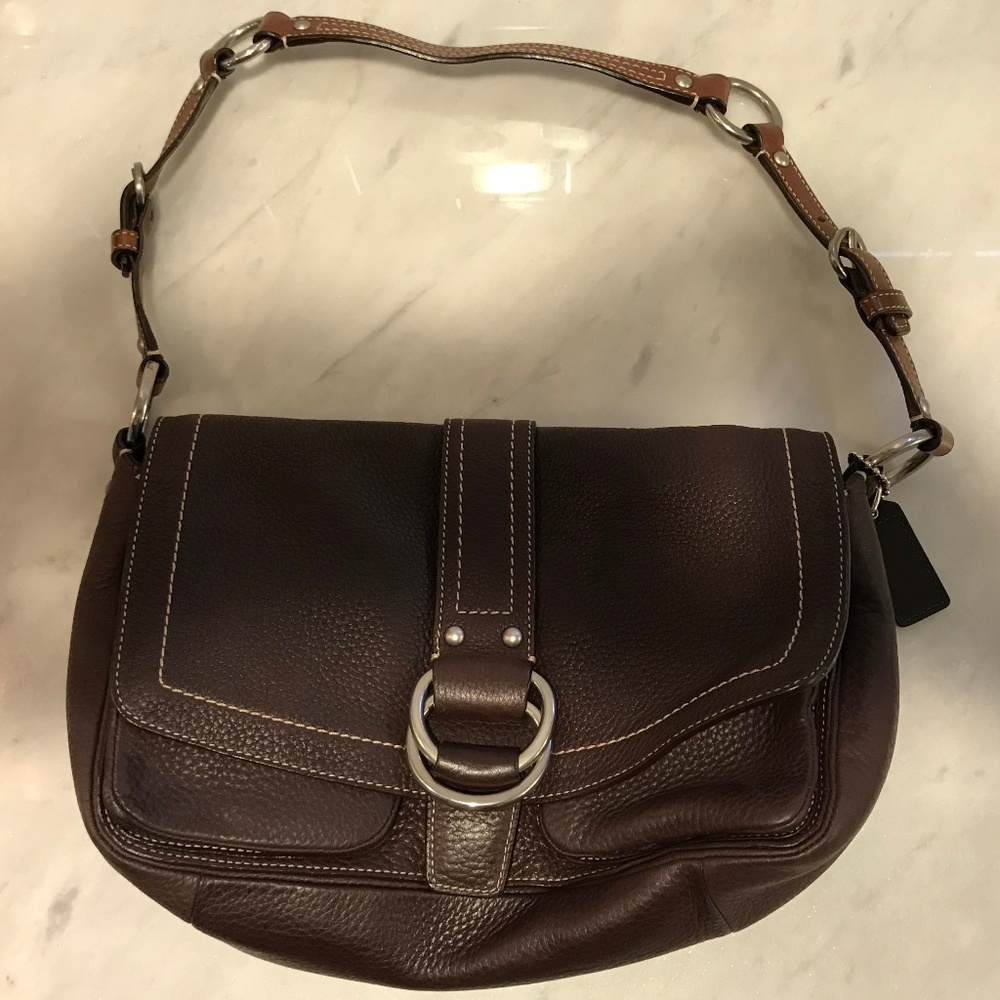 COACH Chelsea Chocolate Brown Pebbled Leather Bag